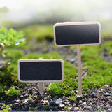 Maxbell 10Pcs Miniature Figurine Landscape Garden Craft Short Blackboard Decor-BLK