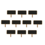 Maxbell 10Pcs Miniature Figurine Landscape Garden Craft Short Blackboard Decor-BLK