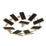 Maxbell 10Pcs Miniature Figurine Landscape Garden Craft Short Blackboard Decor-BLK