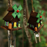 Maxbell Windmill Amazing Fengshui Lucky Wind Chime Church Bell Hanging Decor 4 Tubes