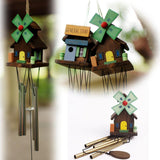 Maxbell Windmill Amazing Fengshui Lucky Wind Chime Church Bell Hanging Decor 4 Tubes