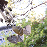 Maxbell Heart Decor Windchimes Wind Chime Metal 8 Tubes Hanging Ornament Garden Home