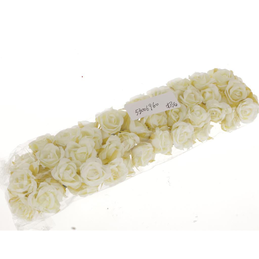 Maxbell 60XArtificial Rose for Bridal Bouquet Wrist Corsage Flower DIY Wedding Ivory