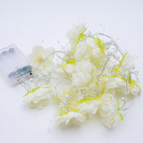 Maxbell Imported Cream White Rose Bulb Flower Garland Lamp Battery Opetated LED String Light