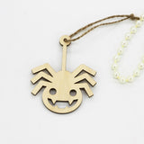 5pcs Halloween Wooden Freak Ornament Spider Wall Hanging Pendant Tag Decor