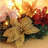 Artificial Glitter Christmas Wreath Xmas Fern Tree Flower Party Decor Green