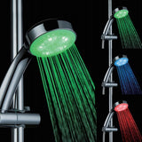 Maxbell Bathroom ABS Round Spray Water Rainfall 3-Color Changing LED Shower Head