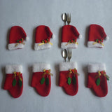 Maxbell 8pcs Xmas Gloves and Hats Sleeve Tableware Silverware Pouch Cutlery Holder