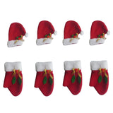 Maxbell 8pcs Xmas Gloves and Hats Sleeve Tableware Silverware Pouch Cutlery Holder