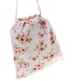 Maxbell Linen Travel Bag Jewelry Makeup Storage Pouch Drawstring Bag Pink Floral