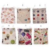 Maxbell Cotton Linen Socks Bag Cosmetic Pouch Organizer Drawstring Bag Holder Eiffel