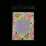 Maxbell 100xCellophane Seal Bag Self-Adhesive Thank you Cookie Candy Gift Wrapping