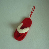 A pair of Christmas Slippers Red Ornament Hanging Pendant Decor Home 12.5X6cm