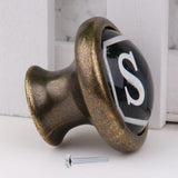 Maxbell Antique Brass Cabinet Door Drawer Bin Dresser Handle Pull Knob Hardware Letter S