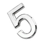 Silver Plastic Self-Adhesive House Hotel Door Number Sticky Numeric Digit 5