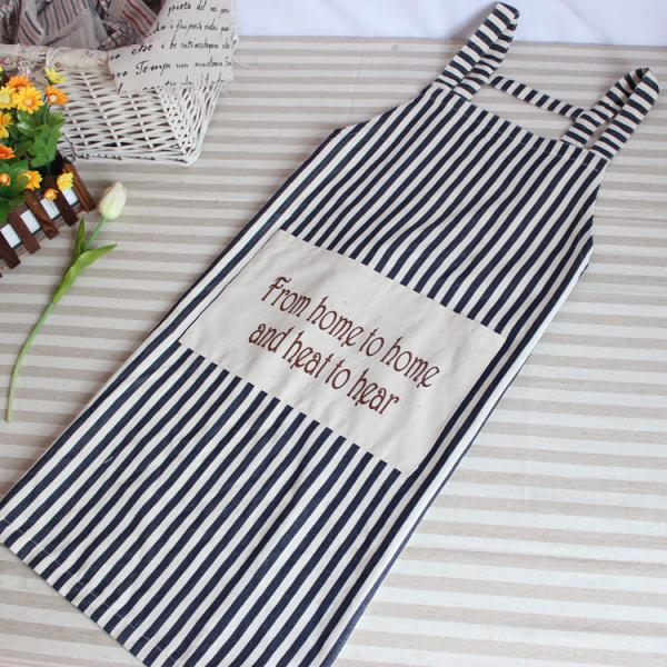 Max Mediterranean Cotton Cooking Chef Kitchen Restaurant Bib Stripe Apron Dress