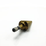Maxbell Titanium Coated HSS Step Drill 4-22MM Hex Shank 1/4 Hole Cutter Drilling Tool