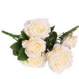 A Bunch of Artificial Rose Silk Flower Plant Home Office DIY Decor White