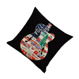 Maxbell Vintage Cotton Linen Throw Pillow Case Waist Bolster Cushion Cover Guitar #1