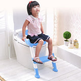 Maxbell Baby Foldable Toddler Kids Potty Training Chair Toilet Ladder Seat Step Blue