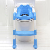 Maxbell Baby Foldable Toddler Kids Potty Training Chair Toilet Ladder Seat Step Blue