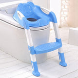 Maxbell Baby Foldable Toddler Kids Potty Training Chair Toilet Ladder Seat Step Blue