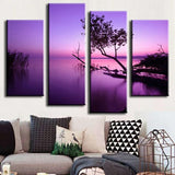 Maxbell Canvas Modern Purple Lake Home Decor Wall Art Painting Picture Print