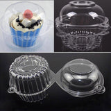 Maxbell 100pcs Clear Plastic Cupcake Cake Dome Favor Box Container for Wedding Party