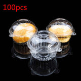 Maxbell 100pcs Clear Plastic Cupcake Cake Dome Favor Box Container for Wedding Party