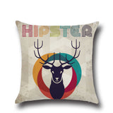 Maxbell Cotton Linen Reindeer Print Pillow Case Cushion Cover Home Christmas Bed Decor#1