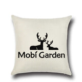 Maxbell Cotton Linen Reindeer Print Pillow Case Cushion Cover Home Christmas Bed Decor#4