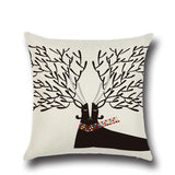 Maxbell Cotton Linen Reindeer Print Pillow Case Cushion Cover Home Christmas Bed Decor#6