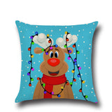 Maxbell Square Nap Cushion Cover Cotton Linen Throw Pillow Case Slip Christmas Decor Santa  #8