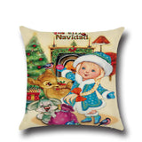 Maxbell Cotton Linen Nap Cushion Cover Home Decor Throw Pillow Case Christmas Decor Santa #9