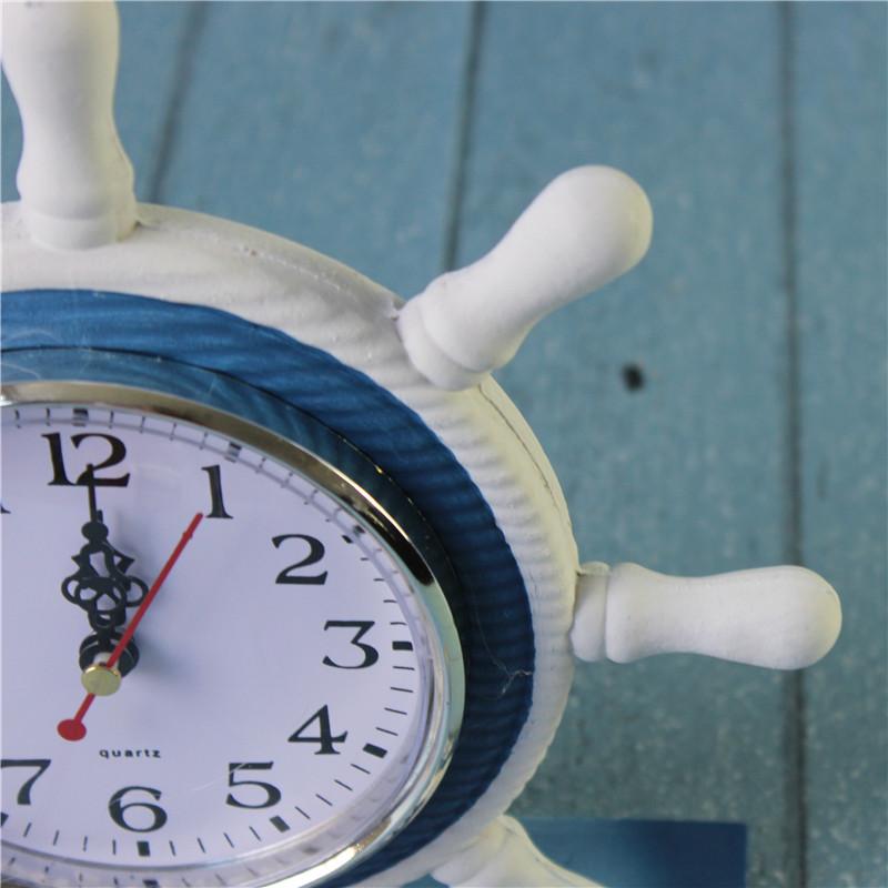 Wooden Nautical Anchor Boat Steering Wheel Time Clock Table Decor Lighthouse