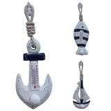 Maxbell Blue Sailing Ship Boat Hook Wood Excellent Handcrafted Wall Hanging Decor Thermograph