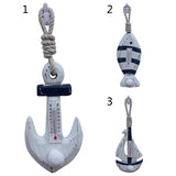 Maxbell Blue Sailing Ship Boat Hook Wood Excellent Handcrafted Wall Hanging Decor Thermograph