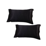 2x Silky Soft Satin Standard Pillow Cushion Cover Pillowcase Bed Decor-Black