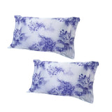 Maxbell 1 Pair Silky Soft Satin Standard Pillow Cushion Covers DIY Blue Peony Pillowcases Bed Decor