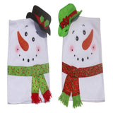 Maxbell 2Pcs Lovers Snowman Chair Back Cover for Christmas Kitchen Dinner Decoration