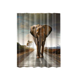 Maxbell Bathroom Shower Sheer Waterproof Polyester Curtain Panel w/12 Hook Elephant #2