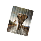 Maxbell Bathroom Shower Sheer Waterproof Polyester Curtain Panel w/12 Hook Elephant #2