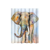 Maxbell Bathroom Shower Sheer Waterproof Polyester Curtain Panel w/12 Hook Elephant #3