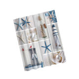 Maxbell Bath Shower Sheer Waterproof Polyester Curtain Panel With 12 Hooks Starfish