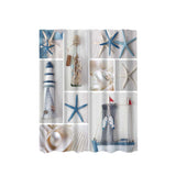 Maxbell Bath Shower Sheer Waterproof Polyester Curtain Panel With 12 Hooks Starfish