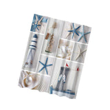 Maxbell Bath Shower Sheer Waterproof Polyester Curtain Panel With 12 Hooks Starfish