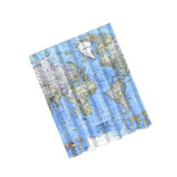 Maxbell Bathroom Shower Sheer Waterproof Polyester Curtain Panel w/12 Hook World Map#1