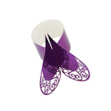 Maxbell  50xPaper Hollow Cut Napkin Ring Holder Wedding Xmas Party Table Decor Purple