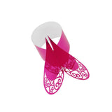 Maxbell  50x Paper Hollow Cut Napkin Ring Holder Wedding Xmas Party Table Decor Rosy