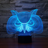 Maxbell Hunting Eagle Owl 3D LED Illusion Light Touch Switch Desk Lamp Home Decor